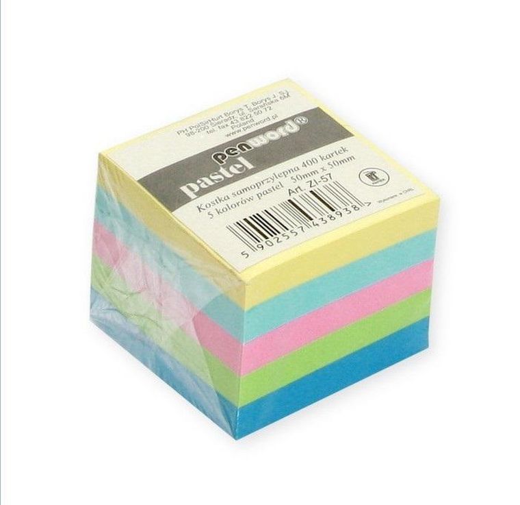 Penword, kostka biurowa, pastel, 50-50 mm, 400 szt.