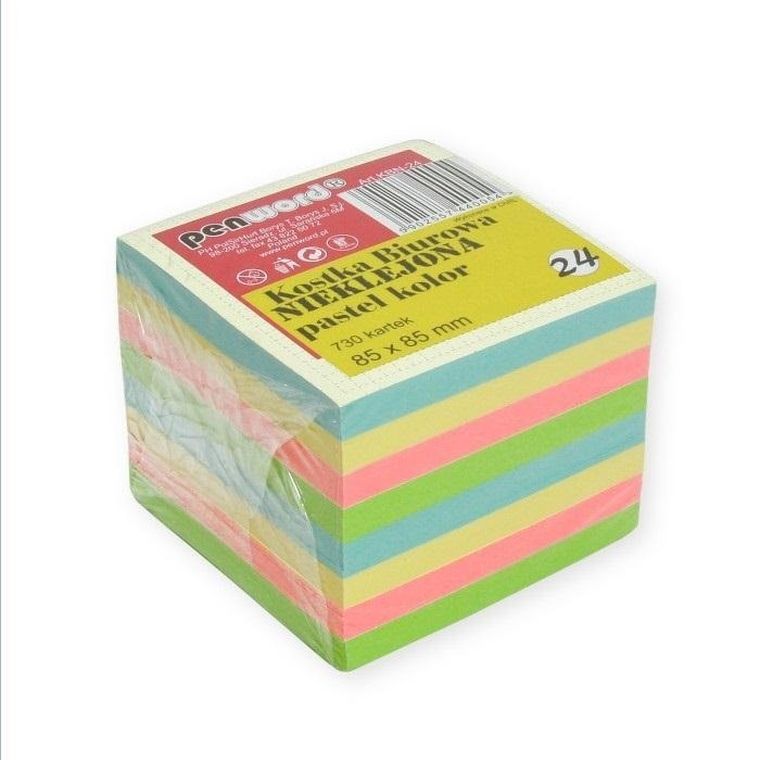 Penword, kostka biurowa, pastel, 85-85 mm, 730 szt.