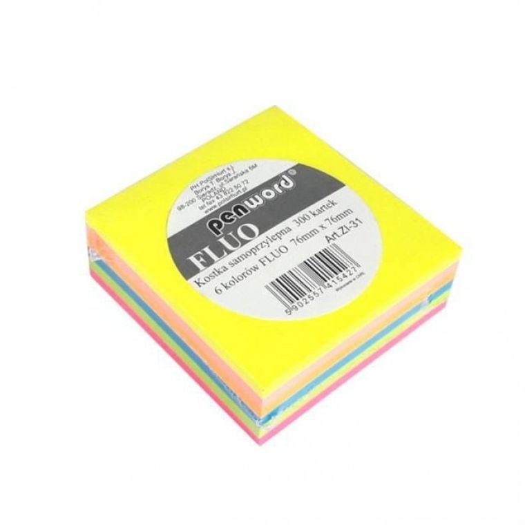 Penword, kostka samoprzylepna, fluo, 76-76 mm, 300K