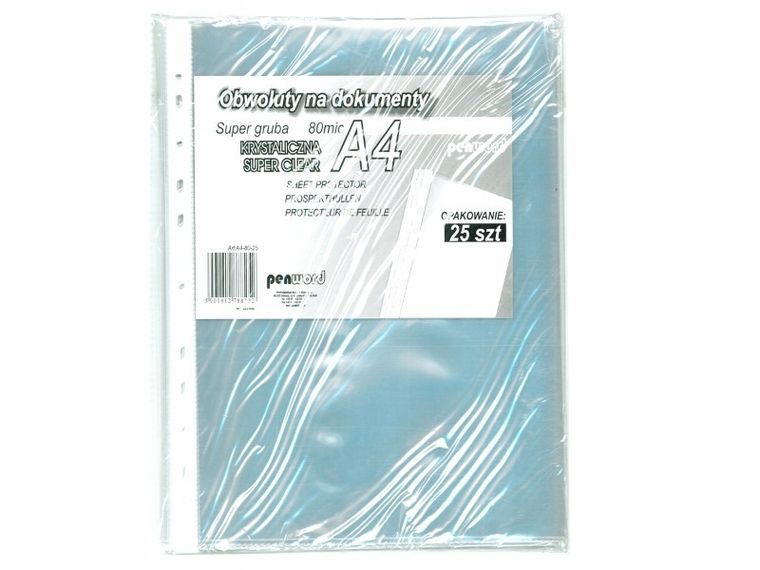 Penword, koszulki na dokumenty A4, 80 mic krystaliczne, 25 szt.