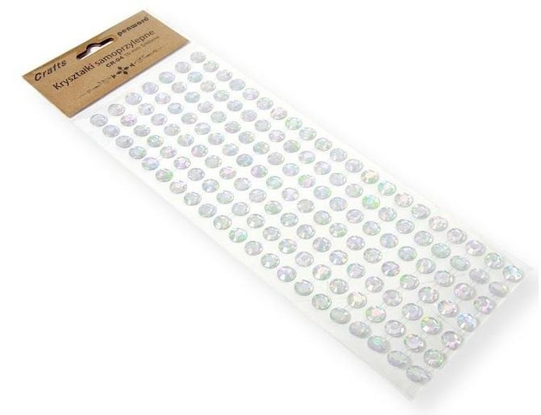 Penword, kryształki samoprzylepne, srebrne, 10 mm