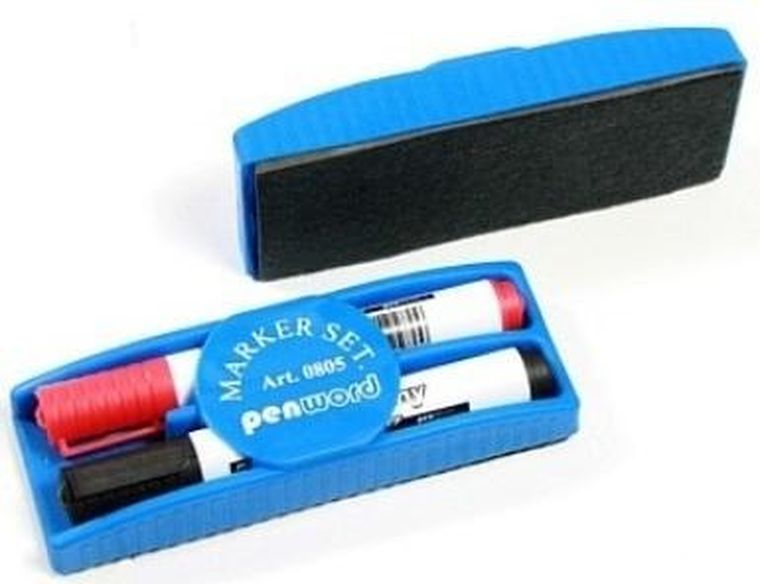 Penword, marker suchościeralny, 2 kolory + gąbka