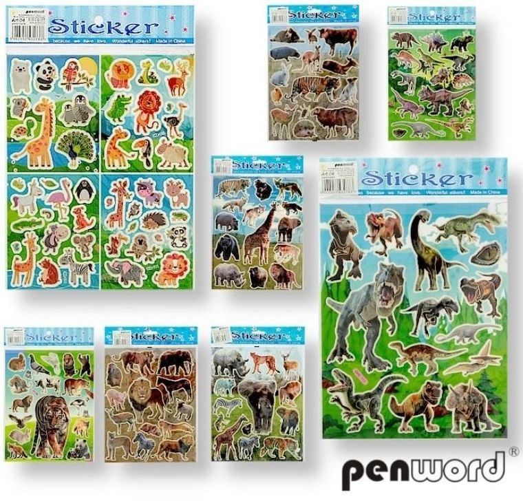 Penword, naklejki, zwierzęta, 20-25 mm