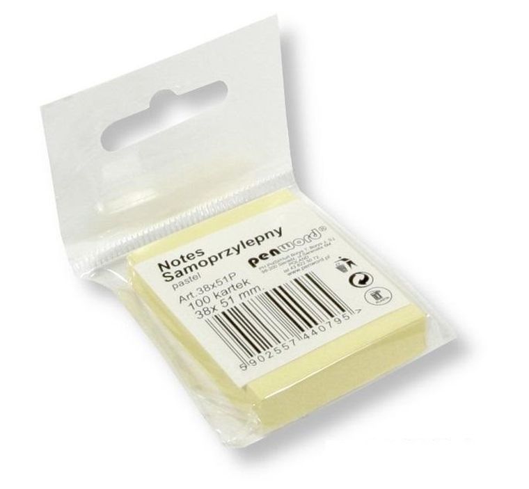 Penword, notes samoprzylepny, pastel, 100 kartek, 38-51 mm