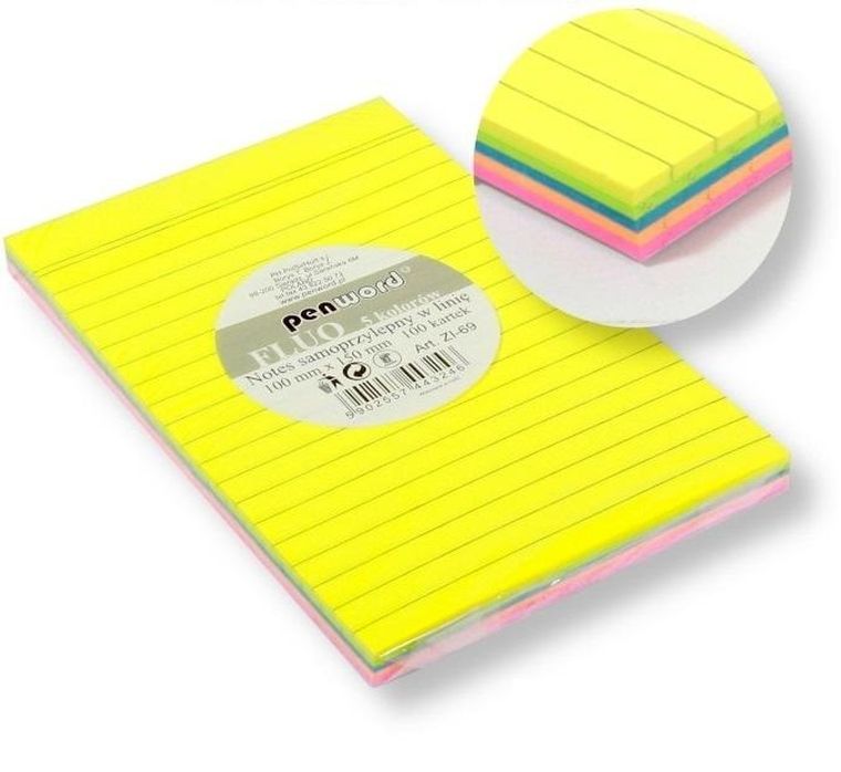 Penword, notes samoprzylepny, w linię, 100 kartek, 100-150 mm