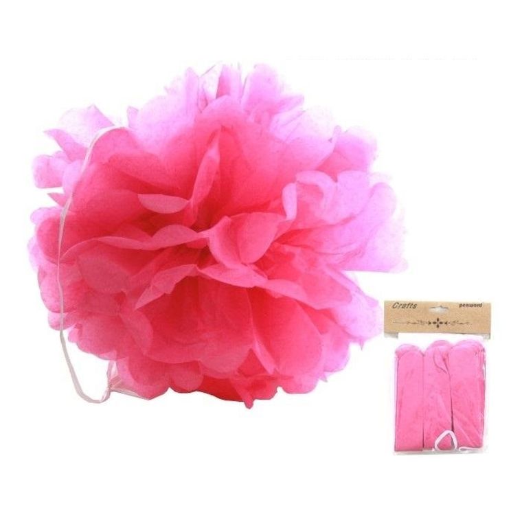 Penword, ozdoba papierowa pompon, różowa, 25 cm, 3 szt.