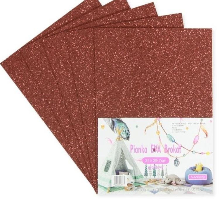 Penword, pianka brokatowa, grafitowa, 21-29,7 cm, 5 szt.