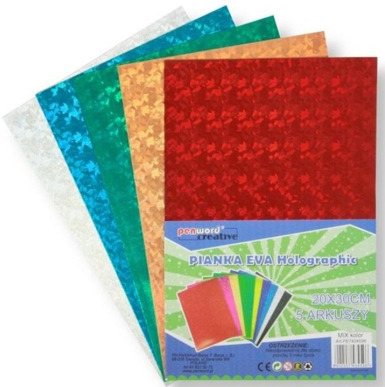 Penword, pianka holographic, 20-30 cm, 5 szt.