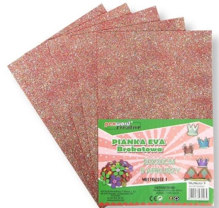 Penword, pianka multicolor, brokat, 20-30, 5 szt.