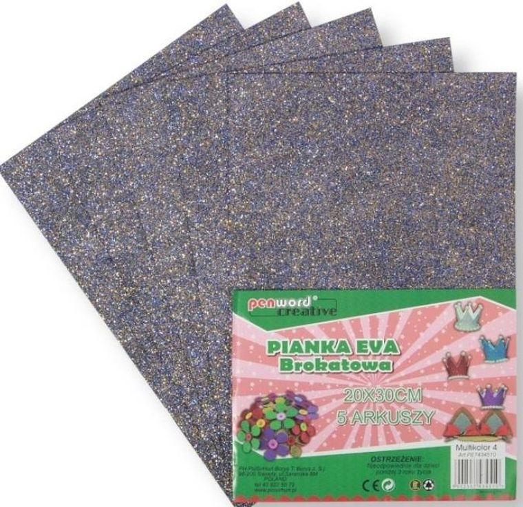 Penword, pianka multicolor, brokat, 20-30, 5 szt.