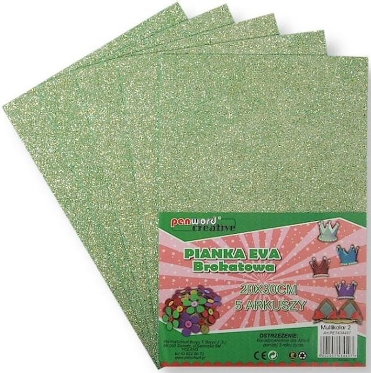 Penword, pianka zielona, brokat, 20-30, 5 szt.