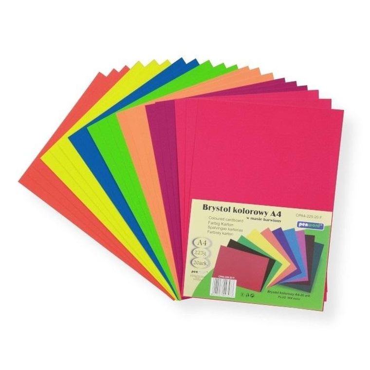 Penword, tektura, A4, fluorestencyjna, 20 szt.