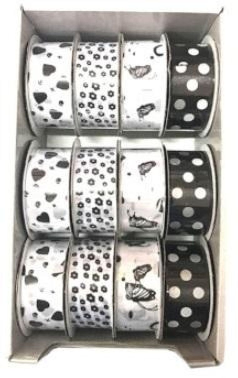 Penword, wstążka ozdobna, 25 mm x 1 m, 12 szt.