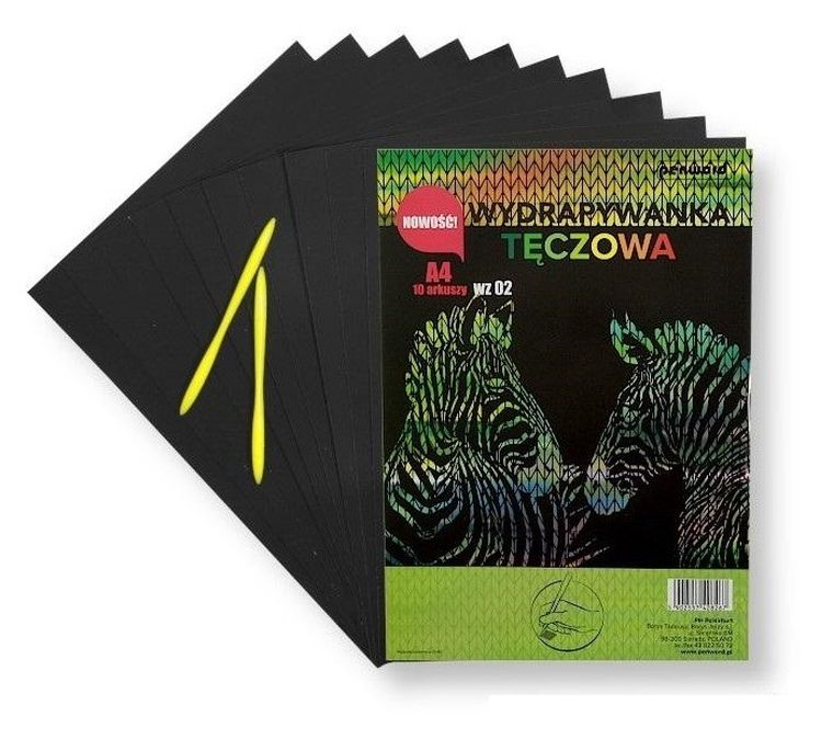 Penword, wydrapywanka tęczowa, A4, 10 arkuszy