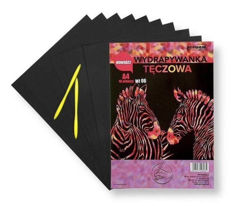 Penword, Wydrapywanka tęczowa A4 10 arkuszy WZ-06