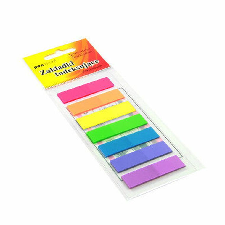 Penword, zakładki indeksujące, plastikowe, 12-45 mm, 7 kolorów, 25 szt.