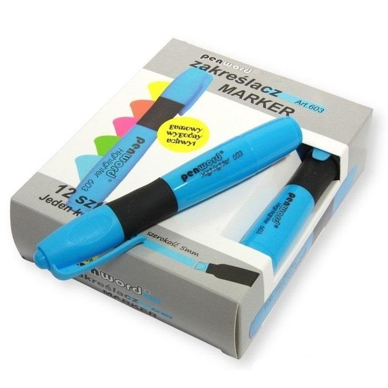 Penword, zakreślacz, niebieski, 12 szt.
