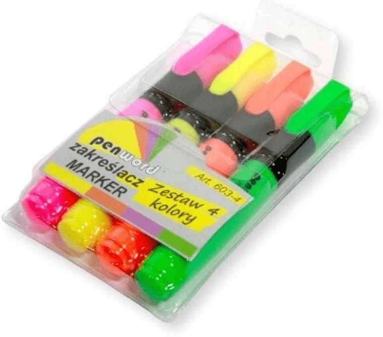 Penword, zakreślacze, 4 kolory