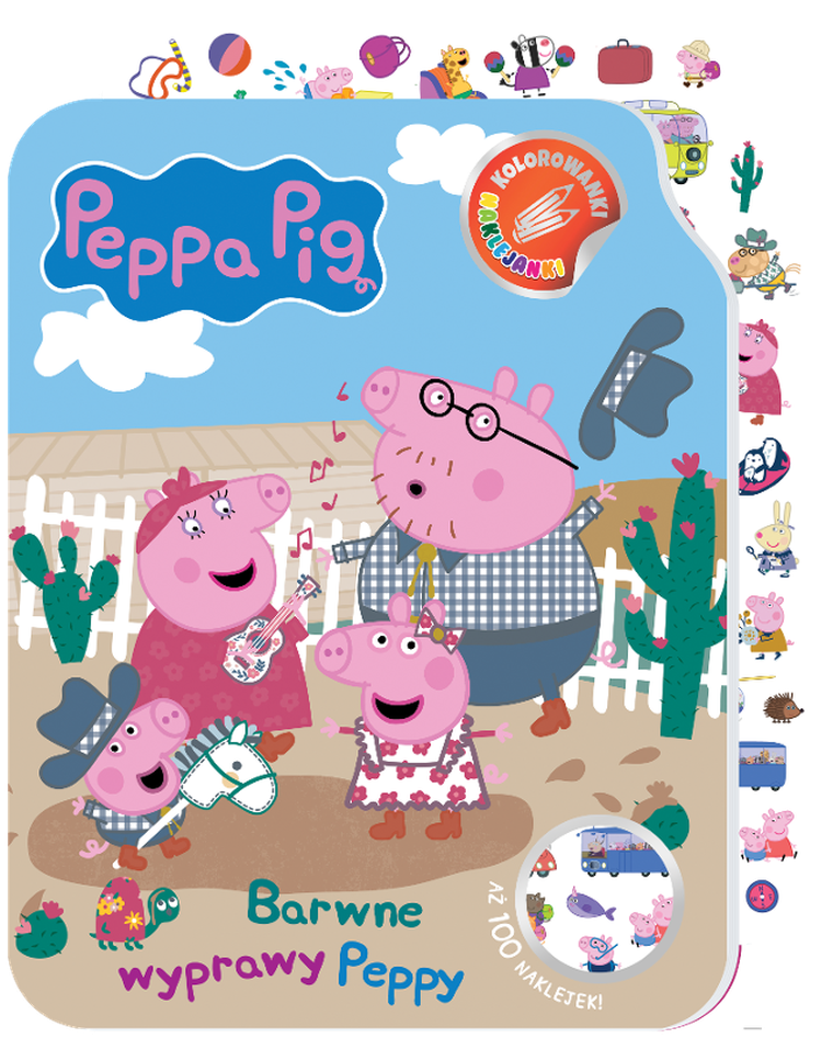 Peppa Pig. Kolorowanki. Naklejanki. Część 2. Barwne wyprawy Peppy