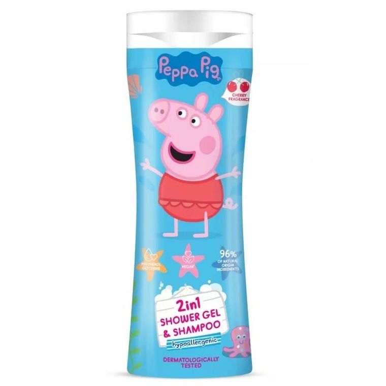 Peppa Pig, żel pod prysznic i szampon 2w1, wiśnia, 300 ml