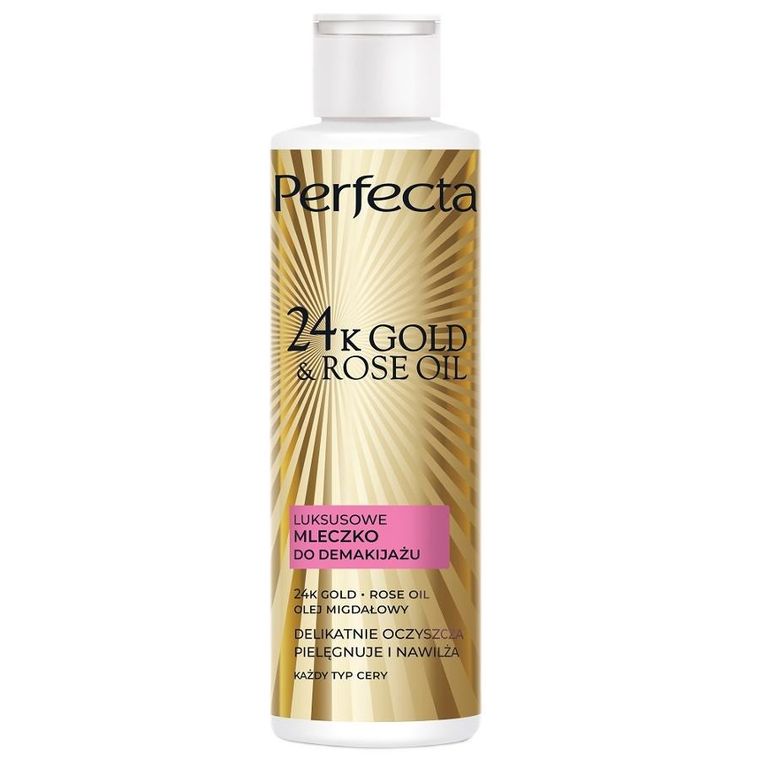 Perfecta, 24K Gold & Rose Oil, luksusowe mleczko do demakijażu, 200 ml