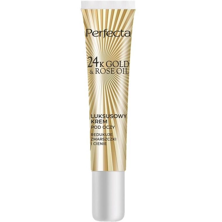 Perfecta, 24K Gold & Rose Oil, luksusowy krem przeciwzmarszczkowy pod oczy, 15 ml