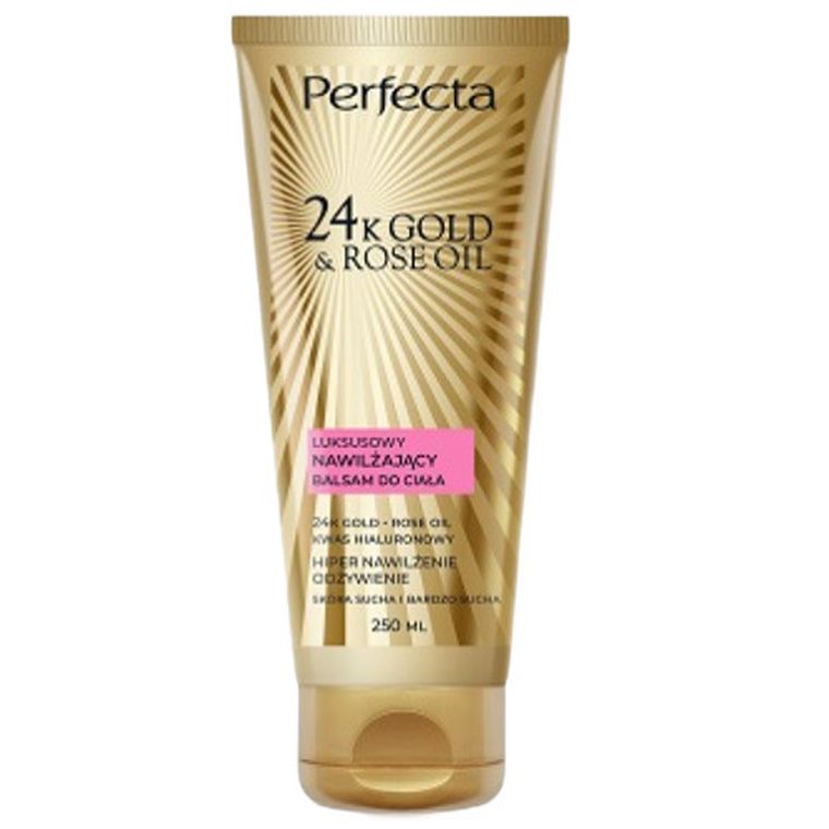 Perfecta, 24K Gold & Rose Oil, luksusowy nawilżający balsam do ciała, 200 ml