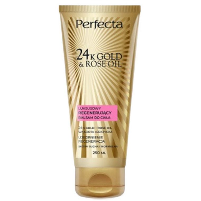Perfecta, 24K Gold & Rose Oil, luksusowy regenerujący balsam do ciała, 200 ml