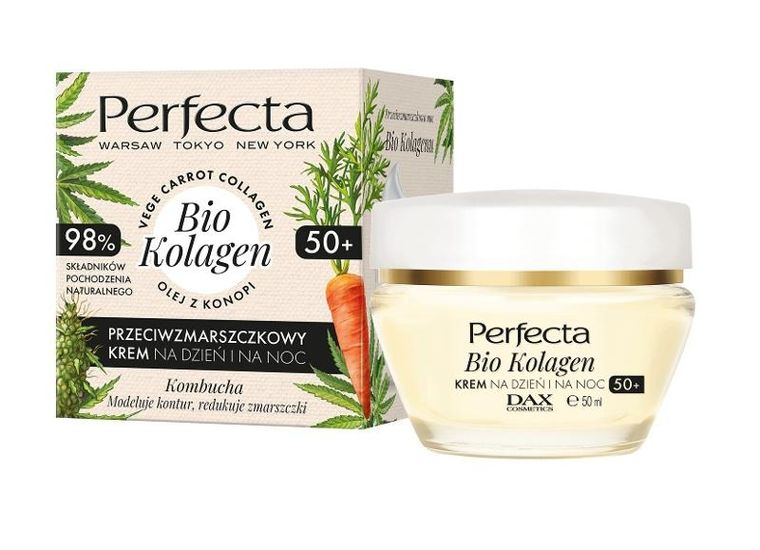 Perfecta, bio kolagen, 50+ krem przeciwzmarszczkowy na dzień i noc, 50 ml