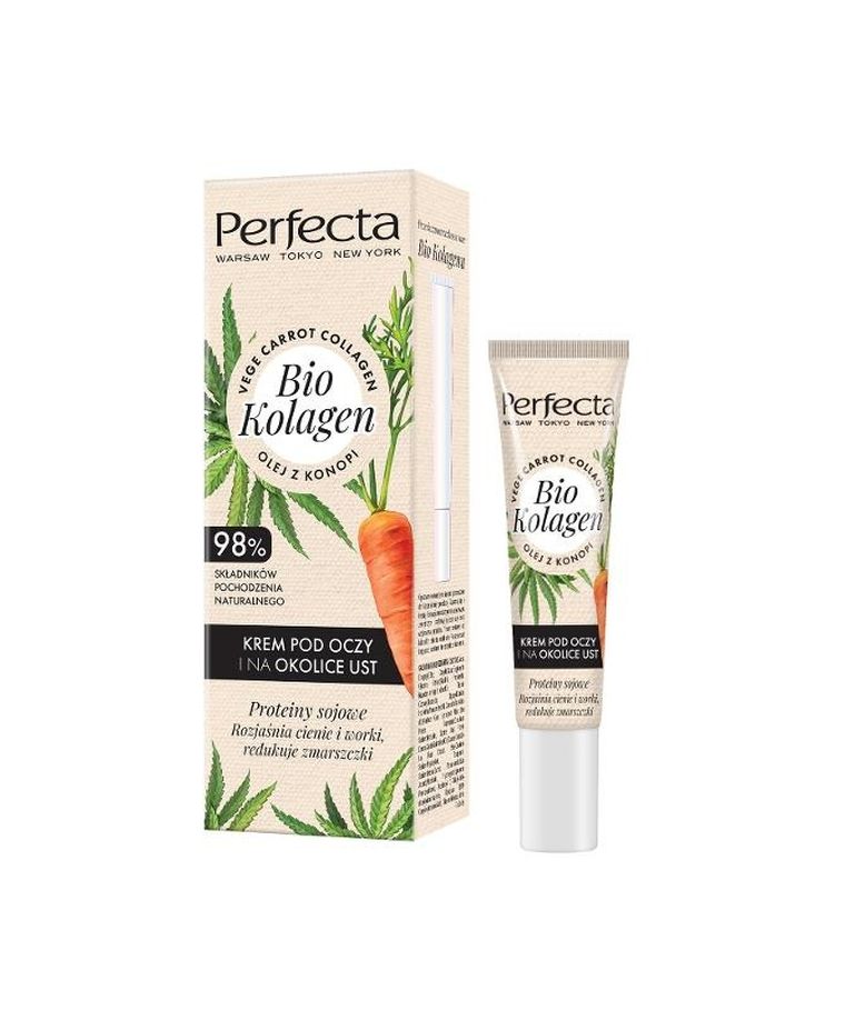 Perfecta, bio kolagen, krem pod oczy i na okolice ust, redukujący zmarszczki, 15 ml