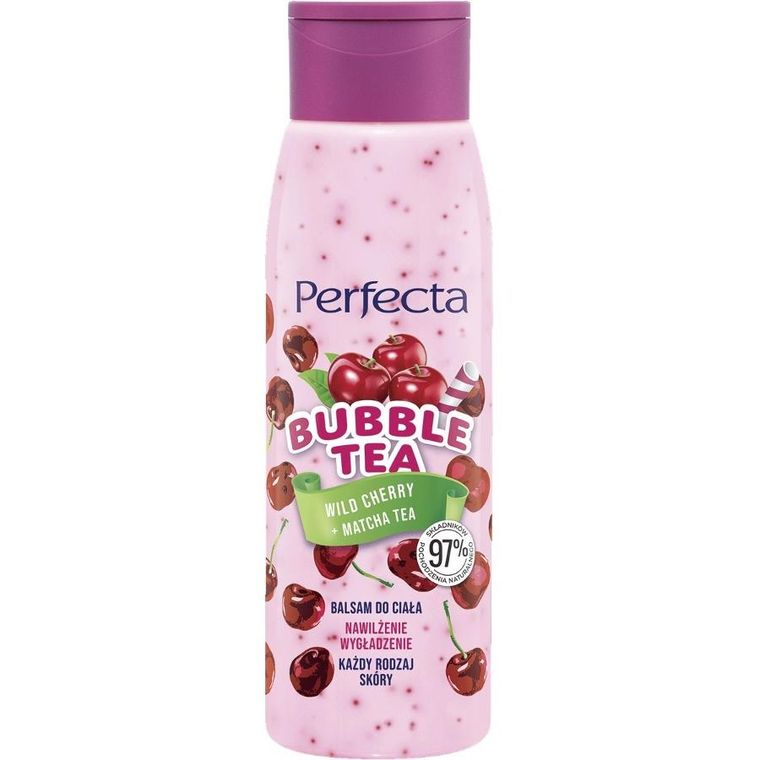 Perfecta, Bubble Tea, balsam do ciała, Wild Cherry + Matcha Tea, 400 ml