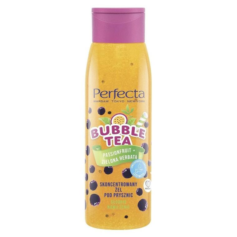 Perfecta, Bubble Tea, skoncentrowany żel pod prysznic, Passionfruit + zielona herbata, 400 ml