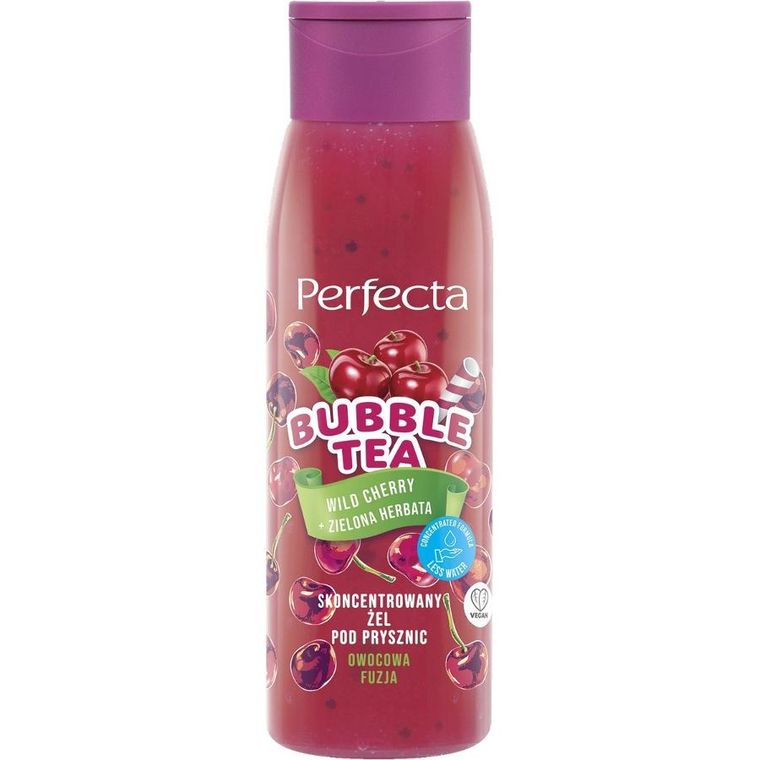 Perfecta, Bubble Tea, skoncentrowany żel pod prysznic, Wild Cherry + Zielona Herbata, 400 ml