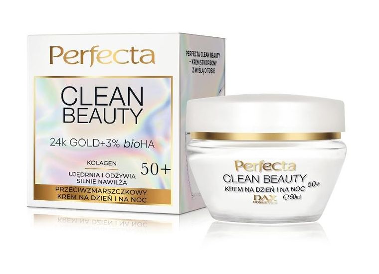 Perfecta, Clean Beauty, 50+ przeciwzmarszczkowy krem na dzień i na noc, 50 ml