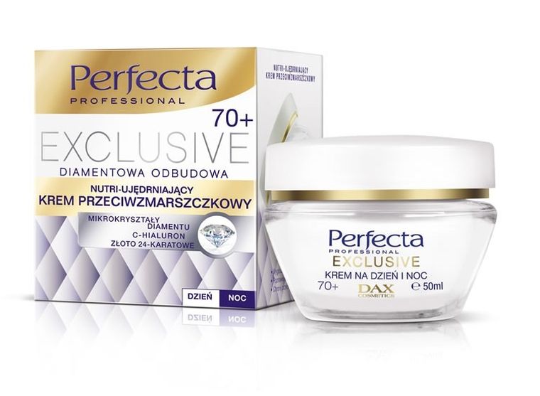 Perfecta Exclusive 70+, krem przeciwzmarszczkowy nutri ujędrniający, na dzień i noc, 50 ml
