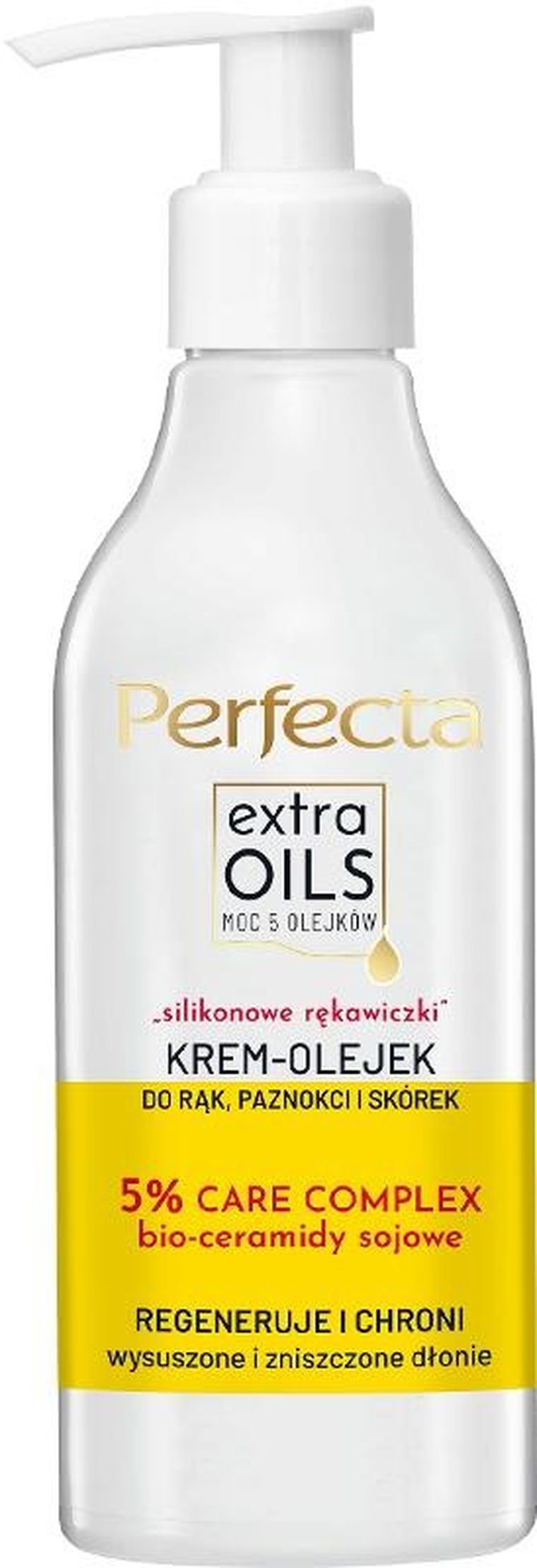 Perfecta, extra oils, krem-olejek do rąk, paznokci i skórek, silikonowe rękawiczki, 195 ml