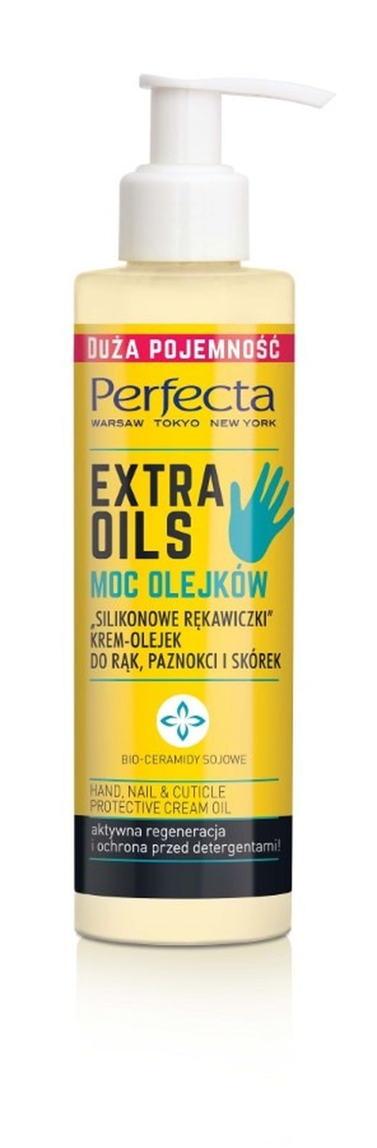 Perfecta Extra Oils, krem-olejek do rąk, silikonowe rękawiczki, 195 ml