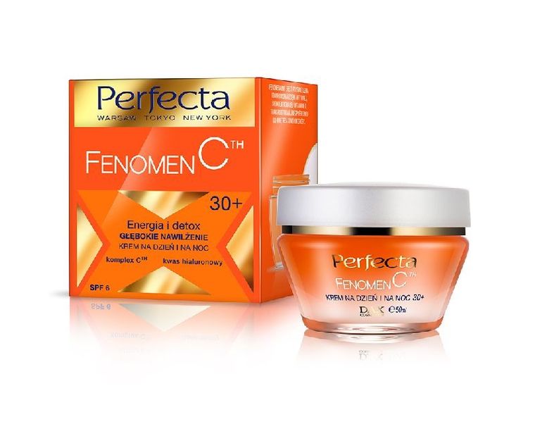 Perfecta, Fenomen C 30+ krem Energia i Detoks, głębokie nawilżenie na dzień i noc, 50 ml