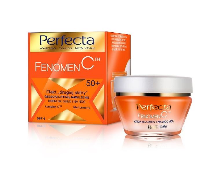 Perfecta Fenomen C 50+ krem efekt drugiej skóry, głęboki lifting, nawilżenie na dzień i noc, 50 ml