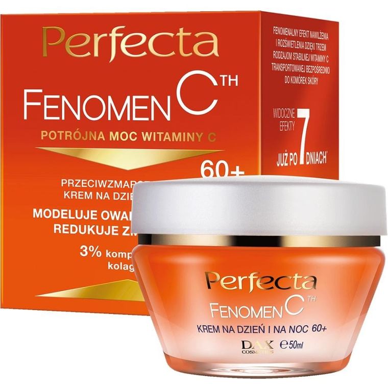 Perfecta, Fenomen C 60+, regenerujący krem przeciwzmarszczkowy na dzień i na noc, 50 ml