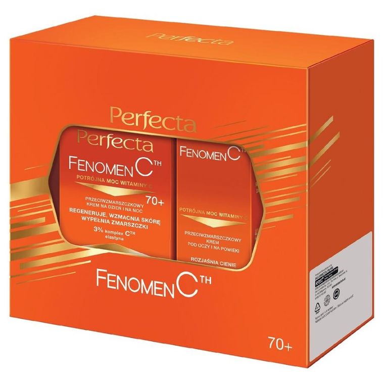 Perfecta, Fenomen C 70+, zestaw prezentowy: krem przeciwzmarszczkowy do twarzy, 50 ml + krem pod oczy, 15 ml