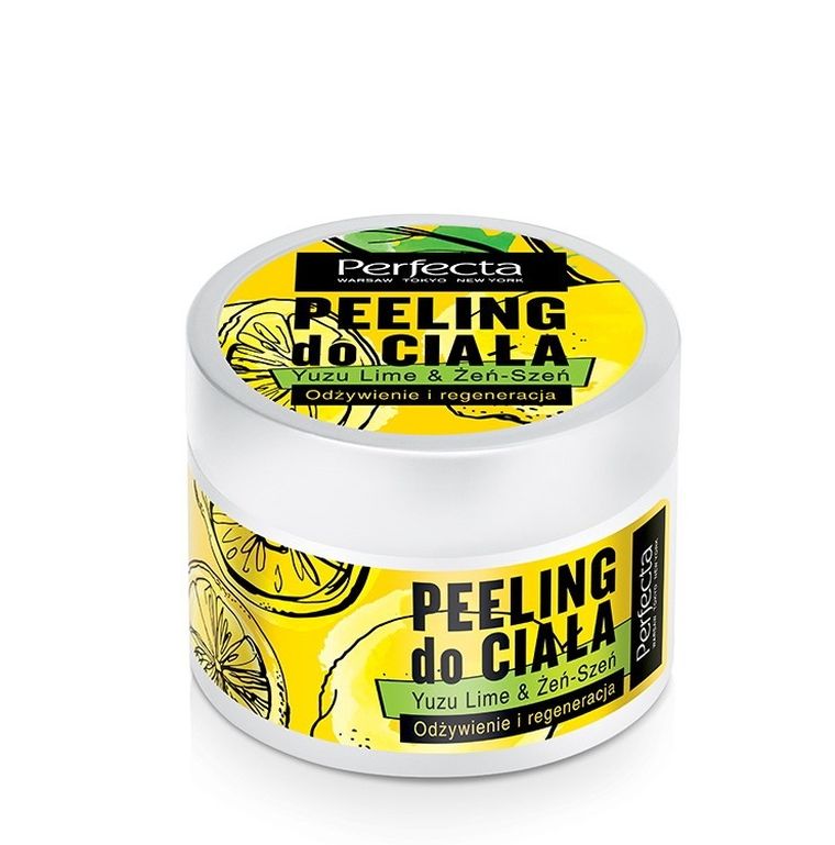 Perfecta, Peeling do ciała, odżywienie i regeneracja, Yuzu Lime & Żeń-Szeń, 225 g