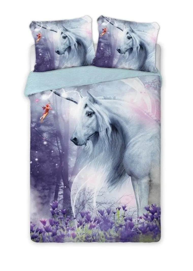 Perkal, Jednorożec, 3-częściowy komplet pościeli, 160-200 cm