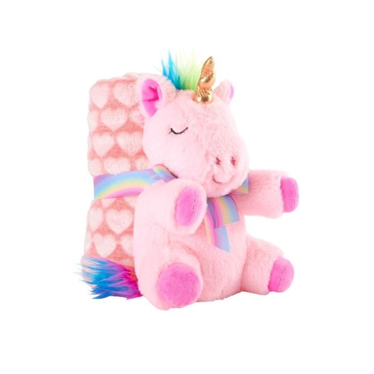 Perletti, Jednorożec Lily, maskotka z kocem, różowy