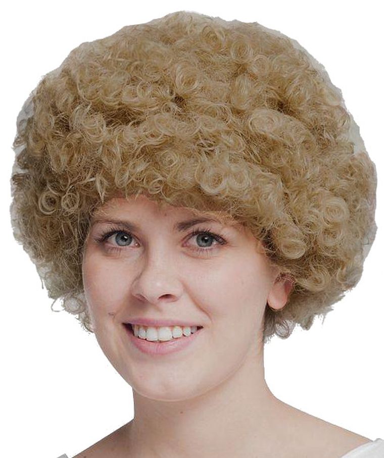 Peruka afro, blond