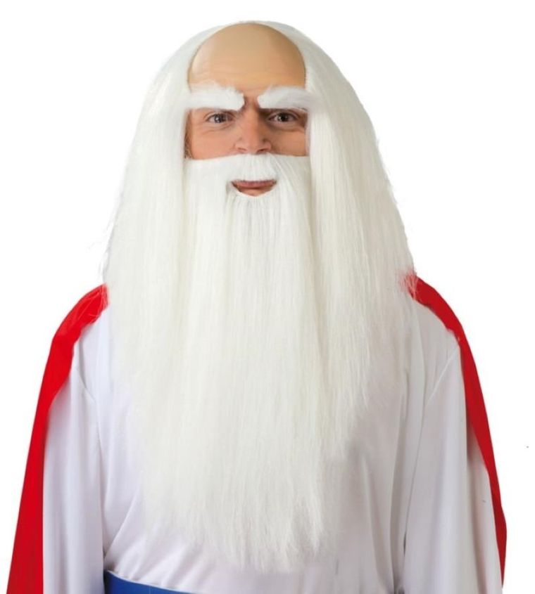 Peruka, broda, łysina, biała