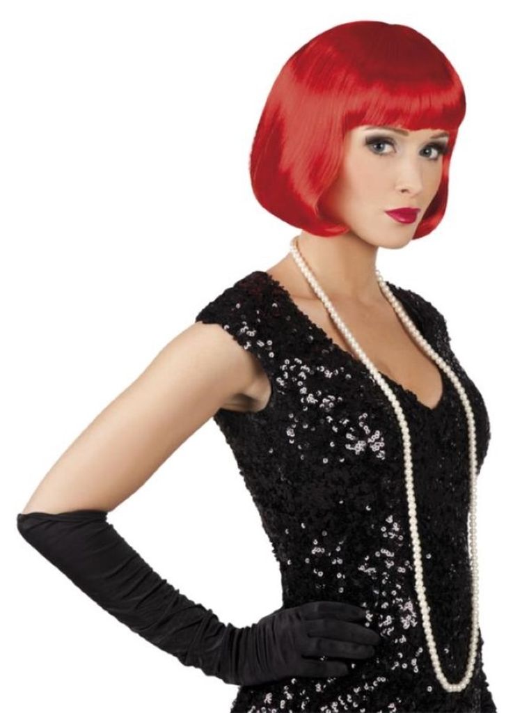 Peruka, krótka, czerwona