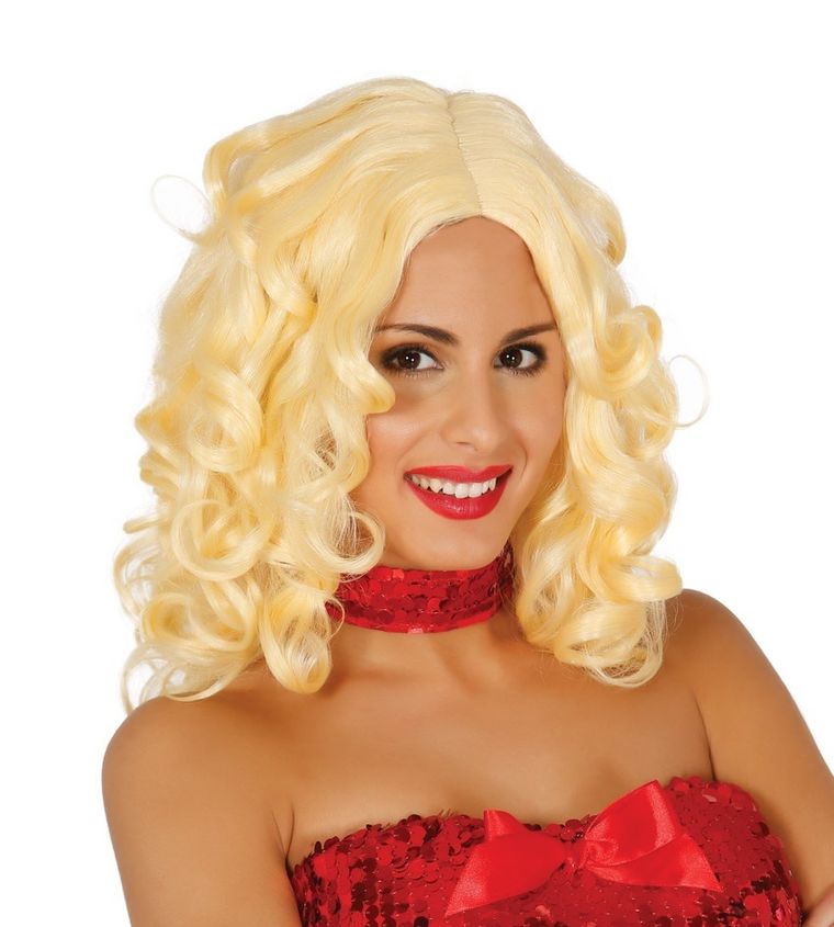 Peruka krótka, loki, blond