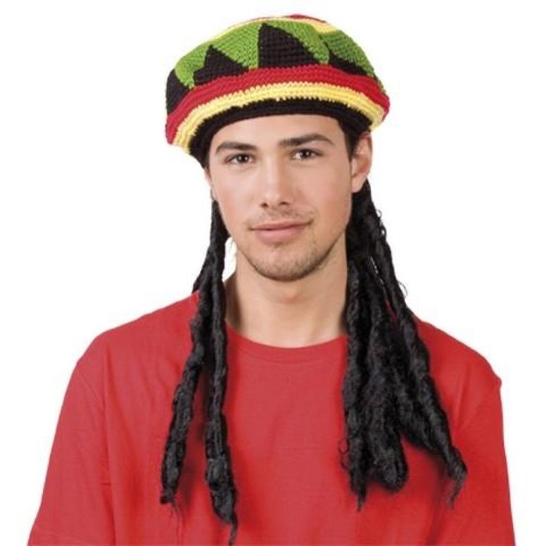Peruka, rastaman, beret z dredami