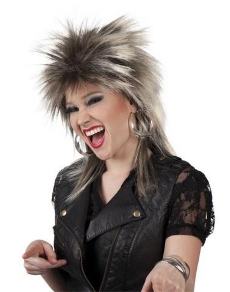 Peruka, rock, lata 80, brąz